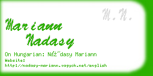 mariann nadasy business card